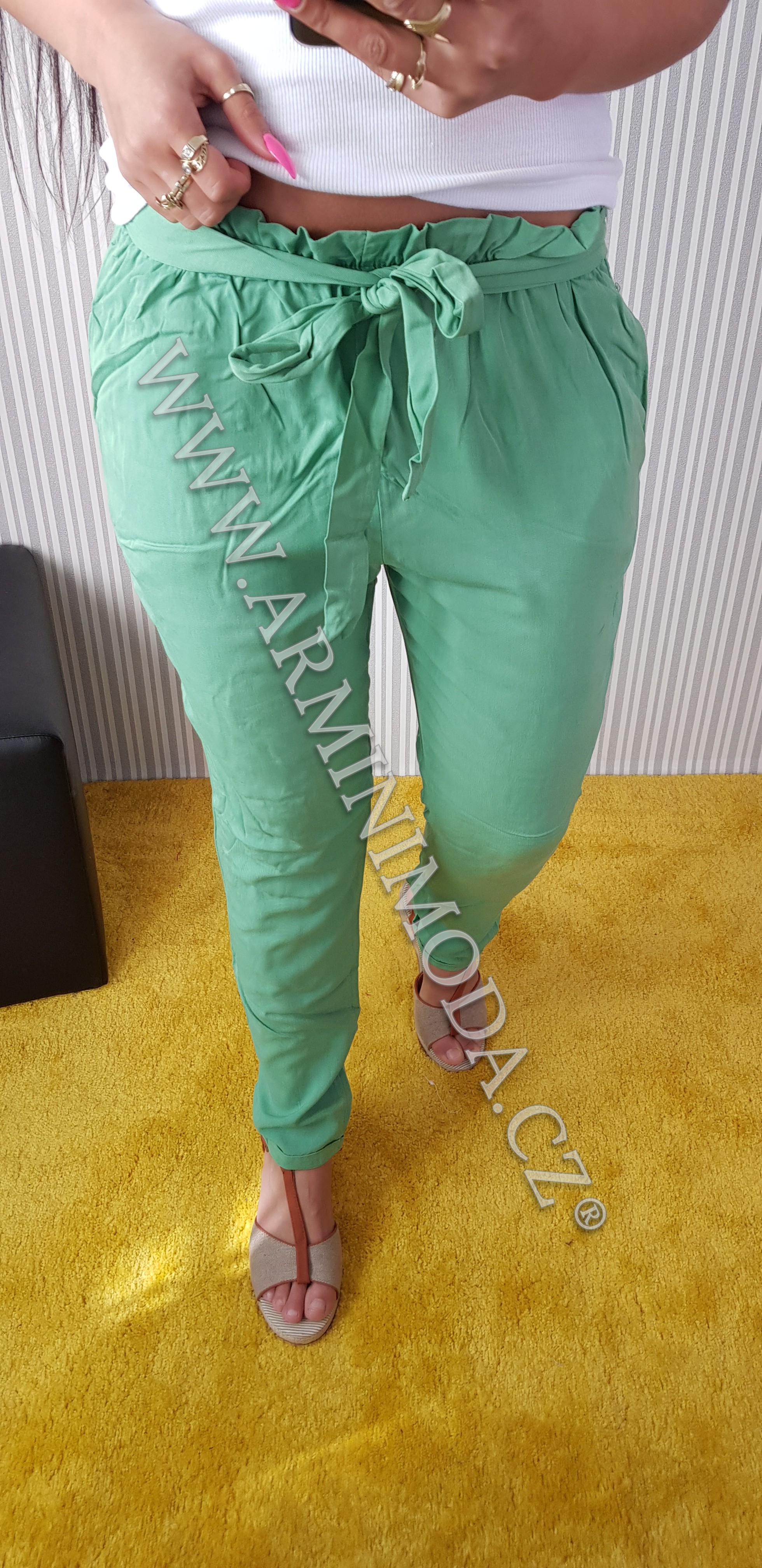 Dámské letní kalhoty  ( zelené)